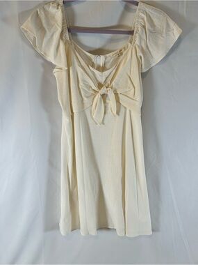 Copper Key Cream Tie-Front Mini Dress